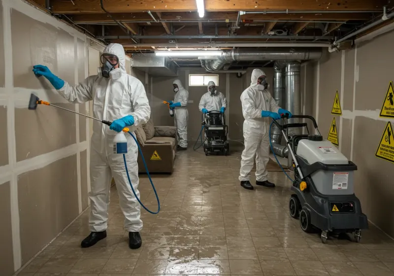 Basement Moisture Removal and Structural Drying process in Grenada, MS